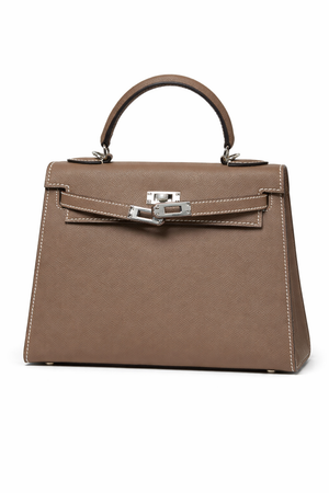 Дамска чанта Hermès Kelly Style Bag – Taupe Epsom Leather (Silver Hardware)