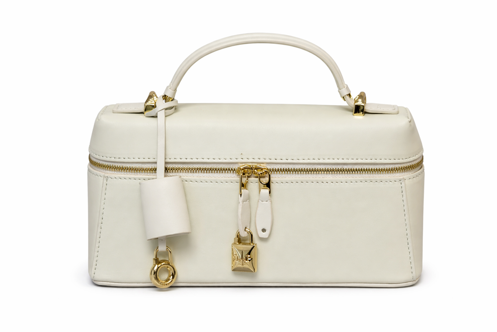 Дамска чанта Loro Piana – White Leather Vanity Bag