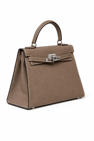 Дамска чанта Hermès Kelly Style Bag – Taupe Epsom Leather (Silver Hardware)