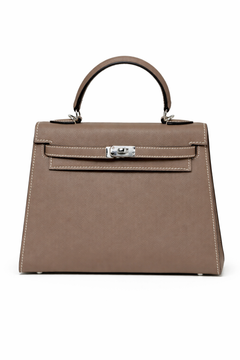 Дамска чанта Hermès Kelly Style Bag – Taupe Epsom Leather (Silver Hardware)