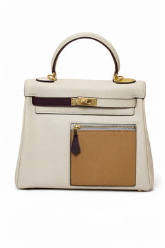Дамска чанта Hermès Kelly Style Top Handle Bag – Tri-Color Leather