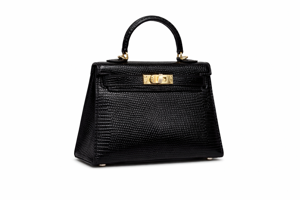 Дамска чанта Hermès – Kelly Bag Mini (Black Exotic Leather)