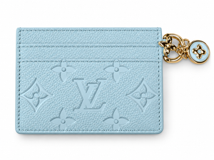 Дамски картодържател  Louis Vuitton Monogram Empreinte Card Holder with Charm – Blue