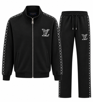 Мъжки спортен комплект Louis Vuitton в черно с Monogram детайли