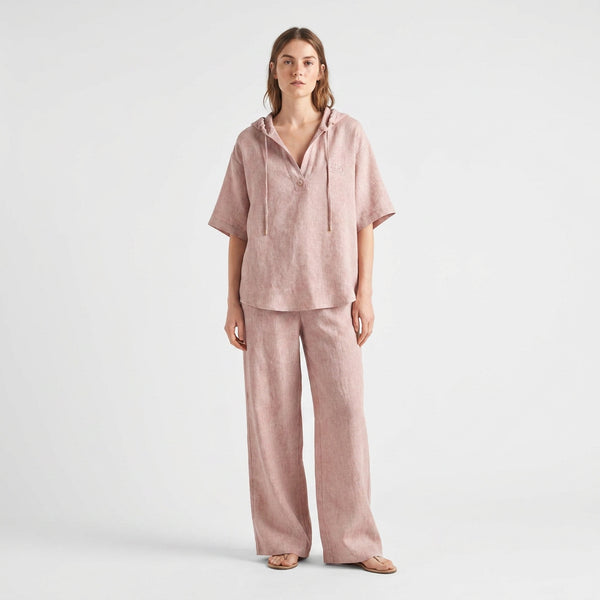 Дамски  луксозен комплект Prada Linen Blend Lounge Set – Blush Pink