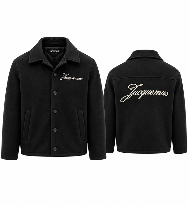 Мъжко яке Jacquemus в черно с бродирано лого
