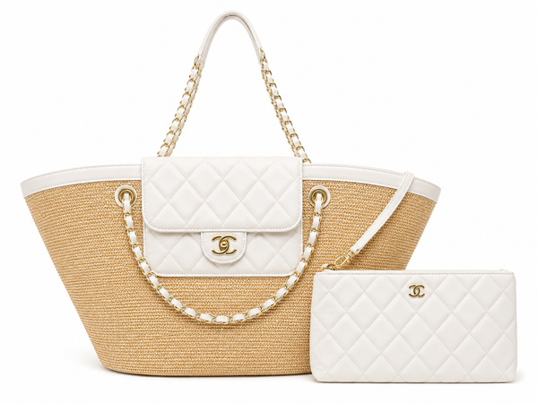 Chanel – Луксозна дамска плажна чанта с несесер