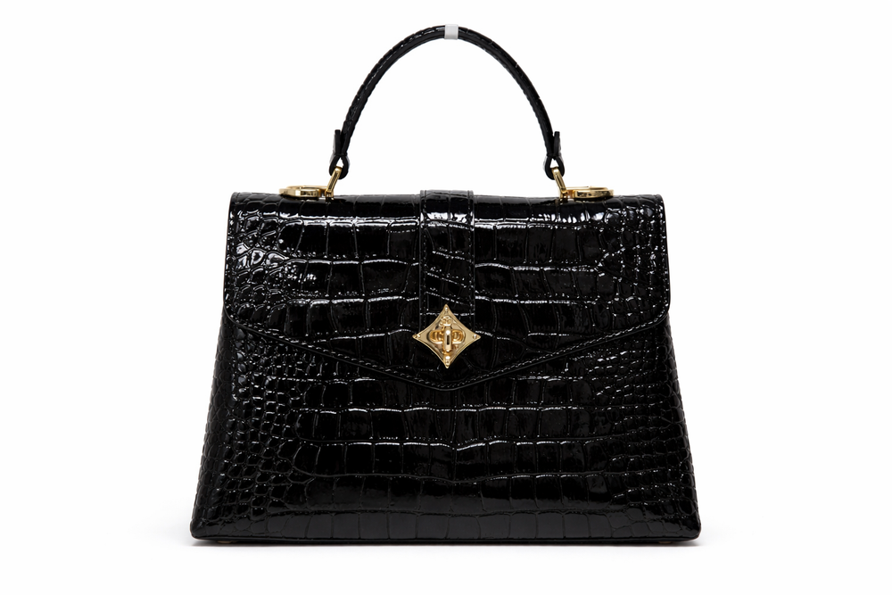 Дамска чанта Louis Vuitton – Croco Effect Top Handle Bag Black