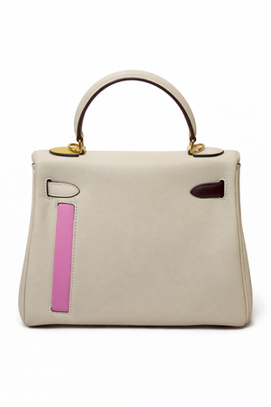 Дамска чанта Hermès Kelly Style Top Handle Bag – Tri-Color Leather