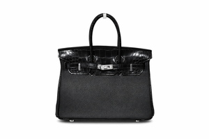 Дамска чанта Hermès – Birkin Bag Black (Crocodile Detail)