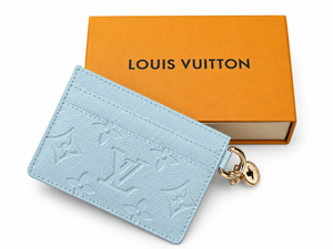 Дамски картодържател  Louis Vuitton Monogram Empreinte Card Holder with Charm – Blue