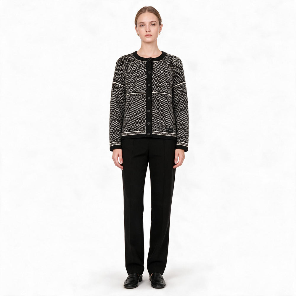 Дамска плетена жилетка DOLCE & GABBANA – черно и екрю