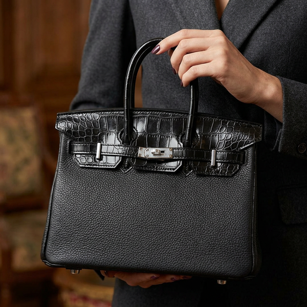 Дамска чанта Hermès – Birkin Bag Black (Crocodile Detail)