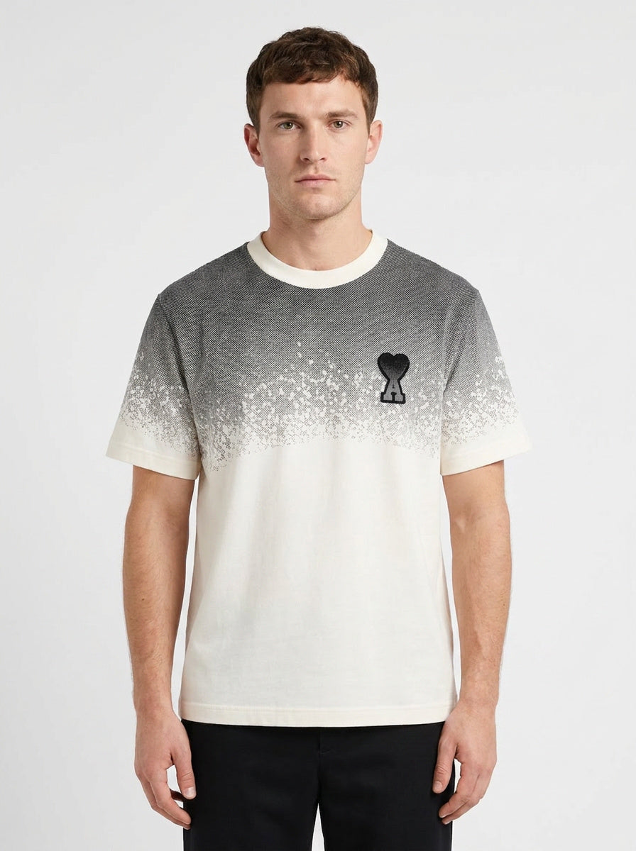 Мъжка тениска Ami Paris Heart Logo – White/Grey