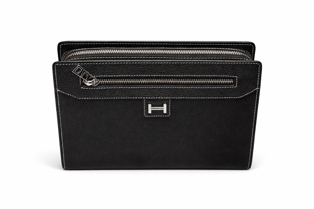 Мъжка кожена чанта Hermès – Men’s Leather Clutch Bag Black