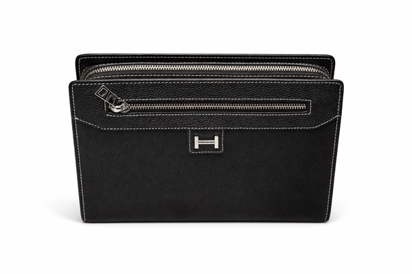 Мъжка кожена чанта Hermès – Men’s Leather Clutch Bag Black