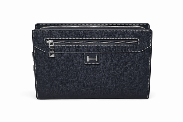Мъжка кожена чанта Hermès – Men’s Leather Clutch Bag Navy