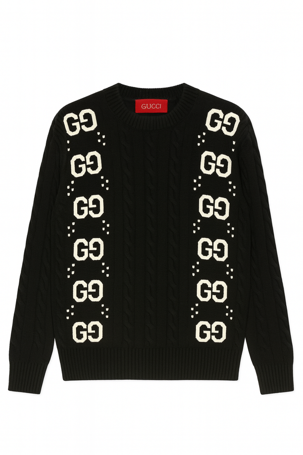 Плетен пуловер GU Iconic GG