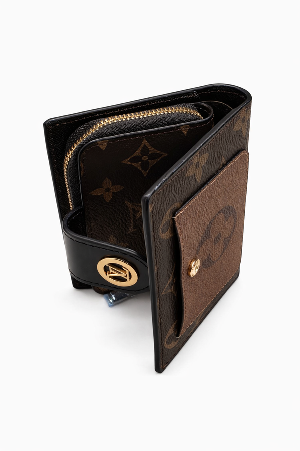 Дамски портфейл Louis Vuitton – Monogram Reverse Compact Wallet (кафяво)