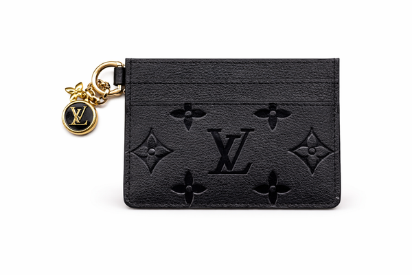 Дамски картодържател  Louis Vuitton Monogram Empreinte Card Holder with Charm –Black