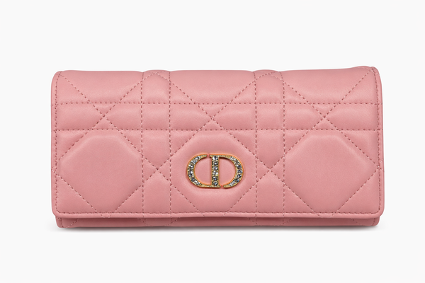 Дамски  портфейл Christian Dior Caro Long Wallet Cannage – Pink