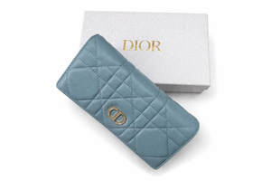 Дамски  портфейл Christian Dior Caro Long Wallet Cannage – Blue