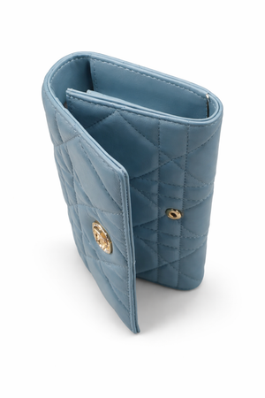 Дамски  портфейл Christian Dior Caro Long Wallet Cannage – Blue