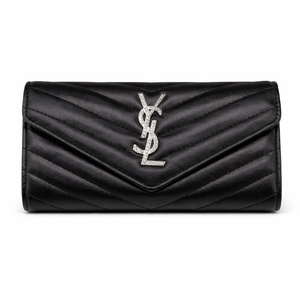 Дамски  портфейл Saint Laurent Cassandre Matelassé Envelope Wallet – Black