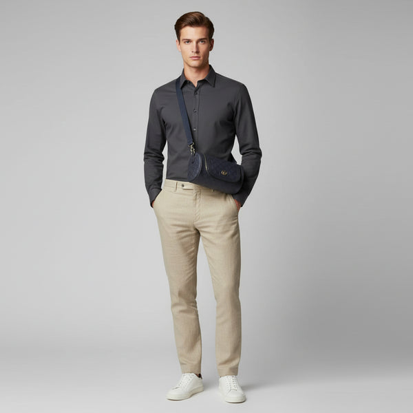 Мъжка чанта GU от естествена кожа