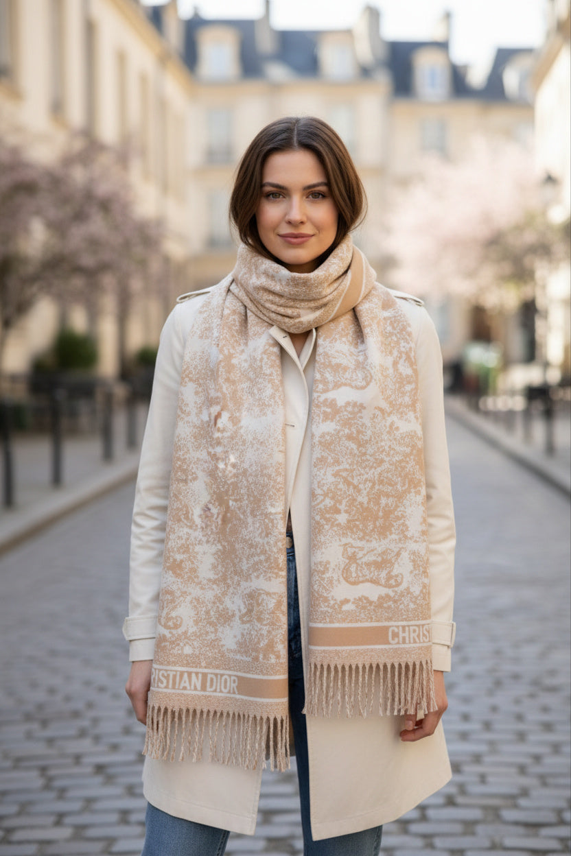 Дамски шал Christian Dior Toile de Jouy Sand Elegance