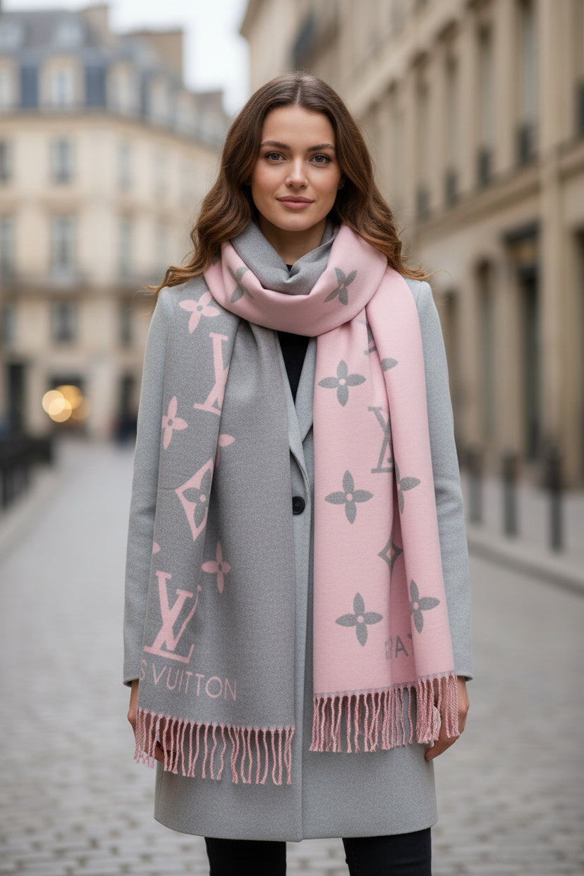 Дамски Шал Louis Vuitton Soft Monogram Rose & Gris