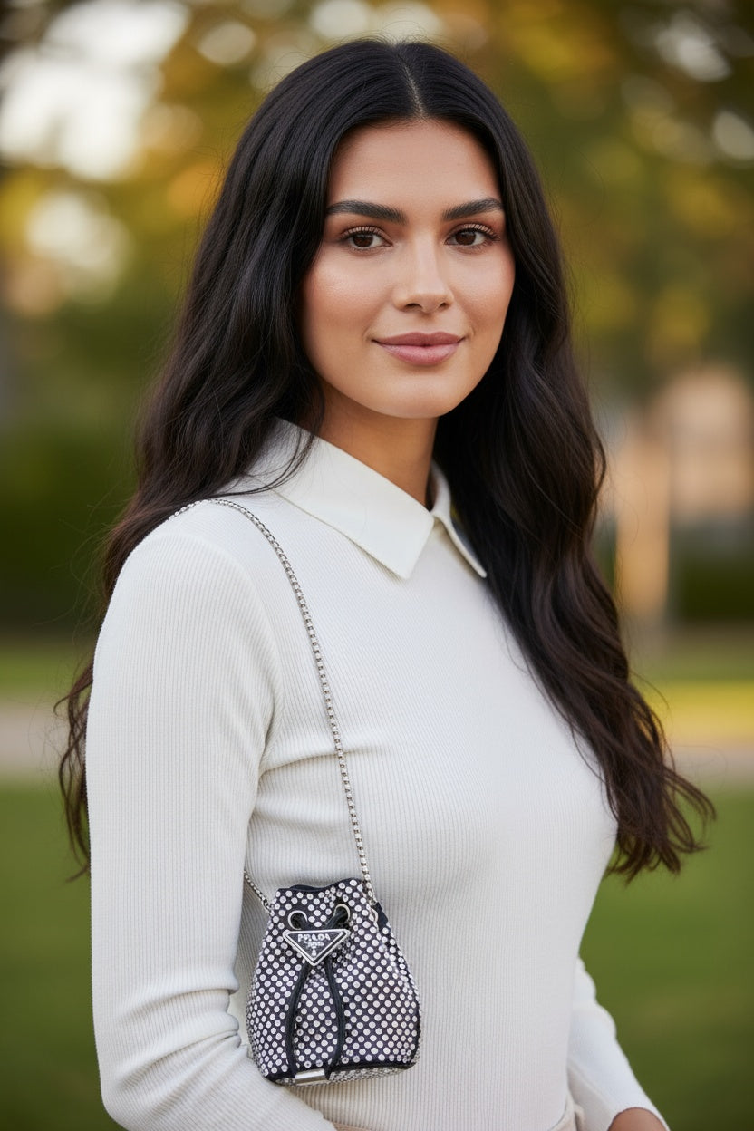 Дамска чанта Prada Cleo Crystal Mini Bag