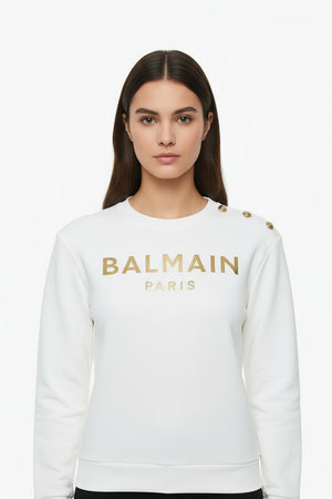 Бяла дамска блуза Balmain Paris