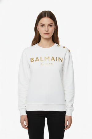 Бяла дамска блуза Balmain Paris