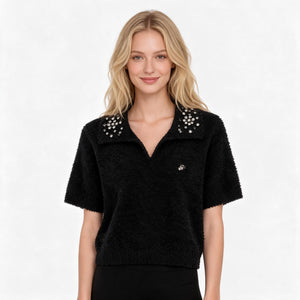 Дамска плетена блуза Dolce & Gabbana с кристални детайли