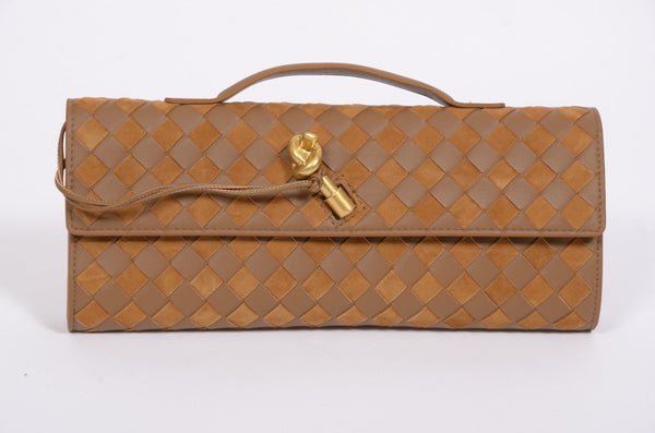 Дамска чанта клъч Botega Venetta от естествена кожа