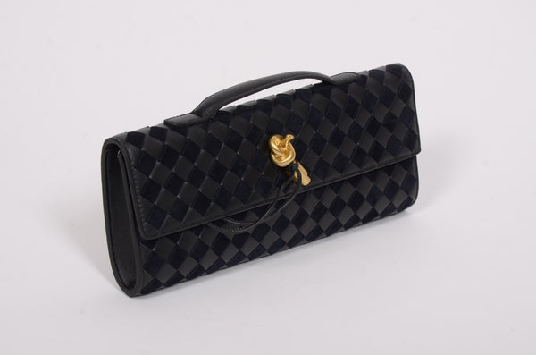 Дамска чанта клъч Bottega Veneta от естествена кожа