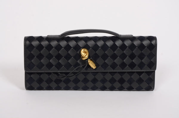 Дамска чанта клъч Bottega Veneta от естествена кожа