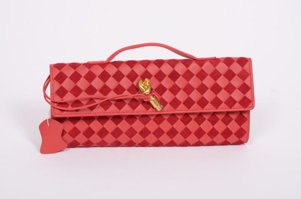 Дамска чанта клъч Bottega Veneta от естествена кожа