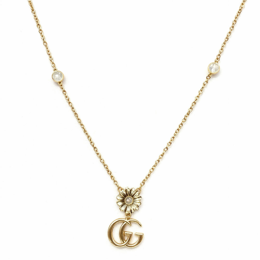 Дамско колие Gucci — позлатено с GG висулка