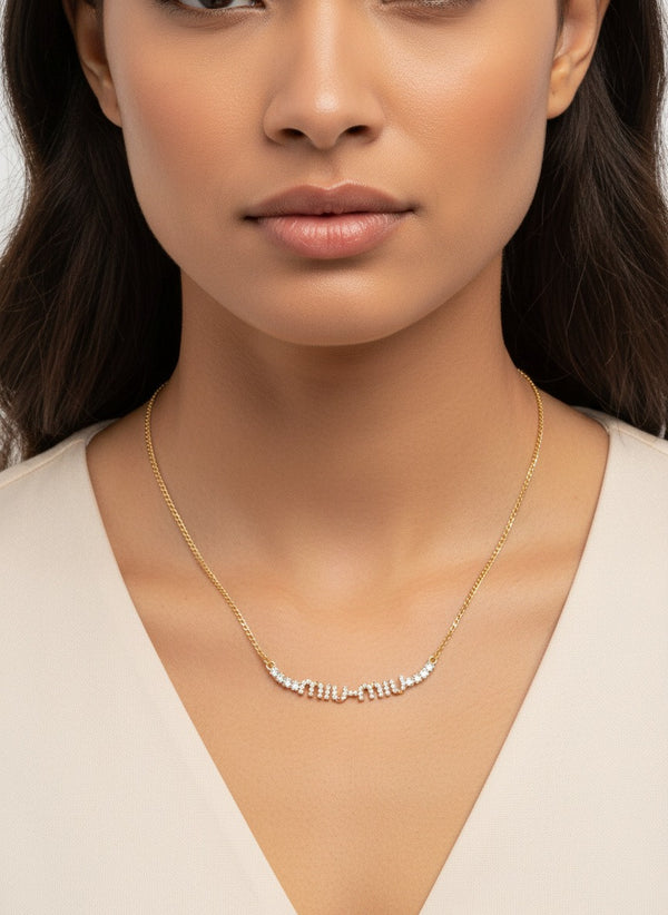 Дамско колие MM – позлатено с кристали