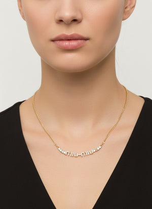 Дамско колие MM – позлатено с кристали