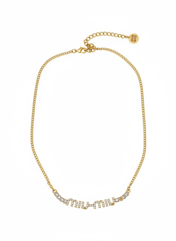Дамско колие MM – позлатено с кристали