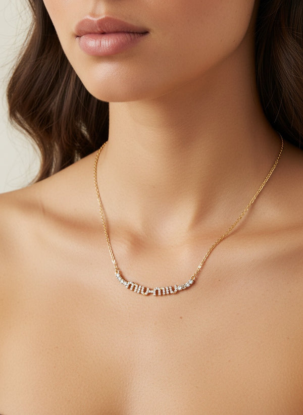 Дамско колие MM – позлатено с кристали