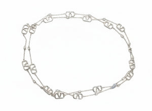 Дамско колие V – сребристо