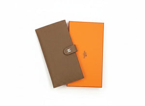 Дамски портфейл Hermes – кафяв естествена кожа