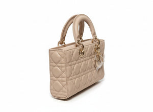 Дамска чанта Lady Dior в елегантно бежово