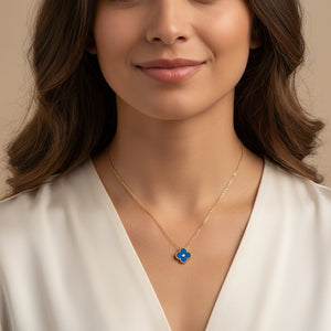 Дамско колие VC — позлатено с флорален мотив