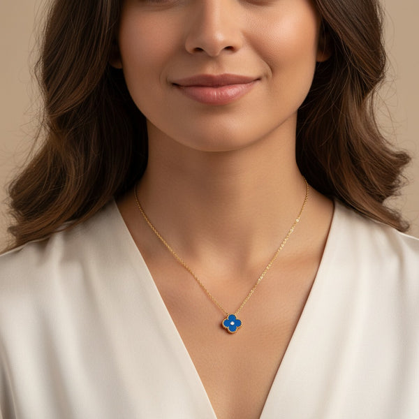 Дамско колие VC — позлатено с флорален мотив