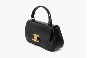 Дамска чанта CEL – елегантна кожена чанта с къса дръжка и презрамка